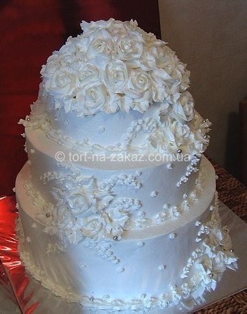 Весільний кремовий торт - №29