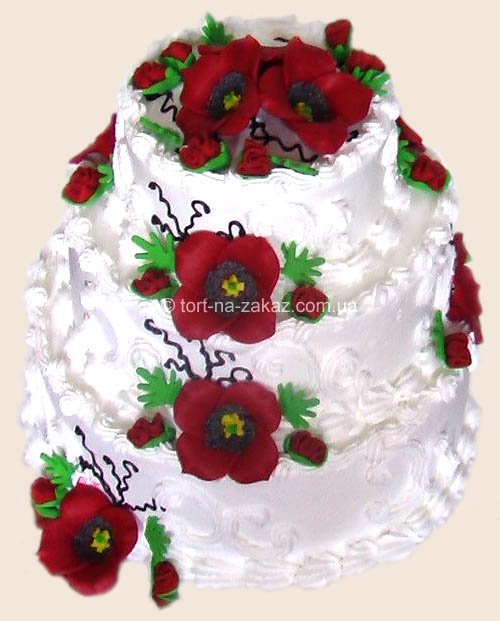 Свадебный торт с маками - №30