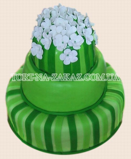Зеленый свадебный торт - №53